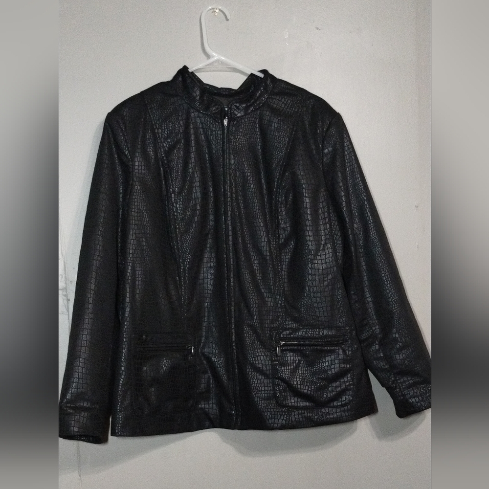 Element Black Sueded Cheetah Print Jacket (2X)